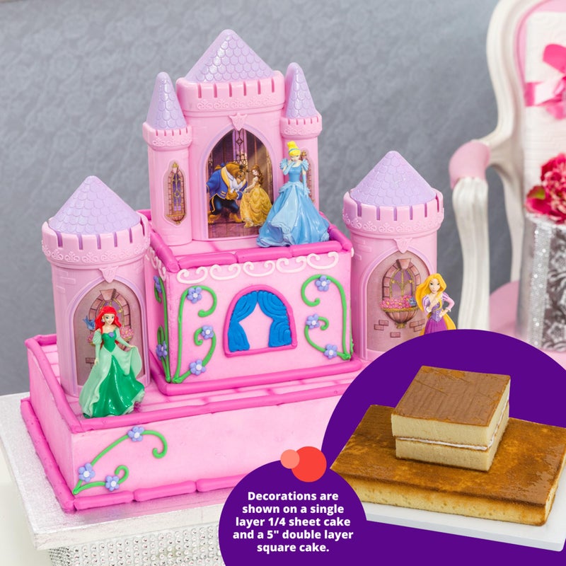 DecoPac DecoSetÂ® Disney Princess Happily Ever After Birthday Cake Topper, 6-Piece Cake Decorations, Includes Castle with Moveable Turrets, Cinderella, Ariel and Rapunzel Figurines - Image 5